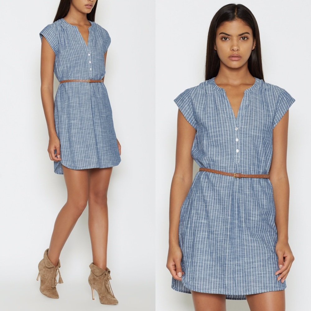 New Joie Striped Chambray Dress